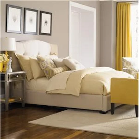 Transitional Queen Button Tufted Upholstered Bed 
